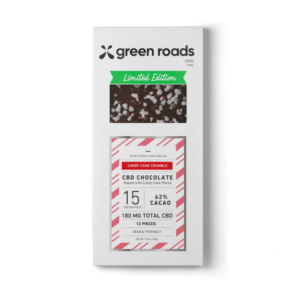 Green Roads 180MG Candy Cane Crumble Chocolate Bar