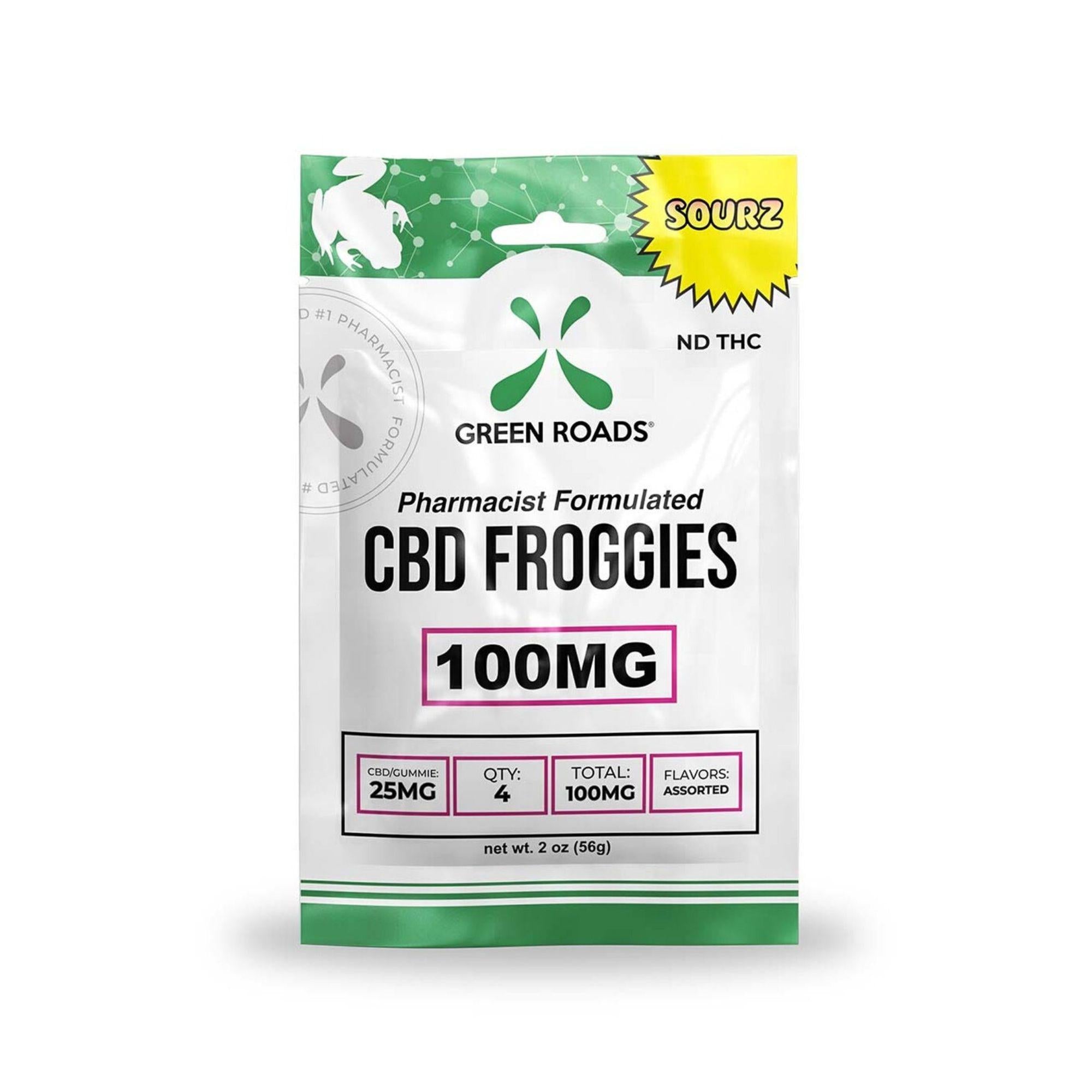 Green Roads 100MG CBD Froggies Sourz 4 Pack